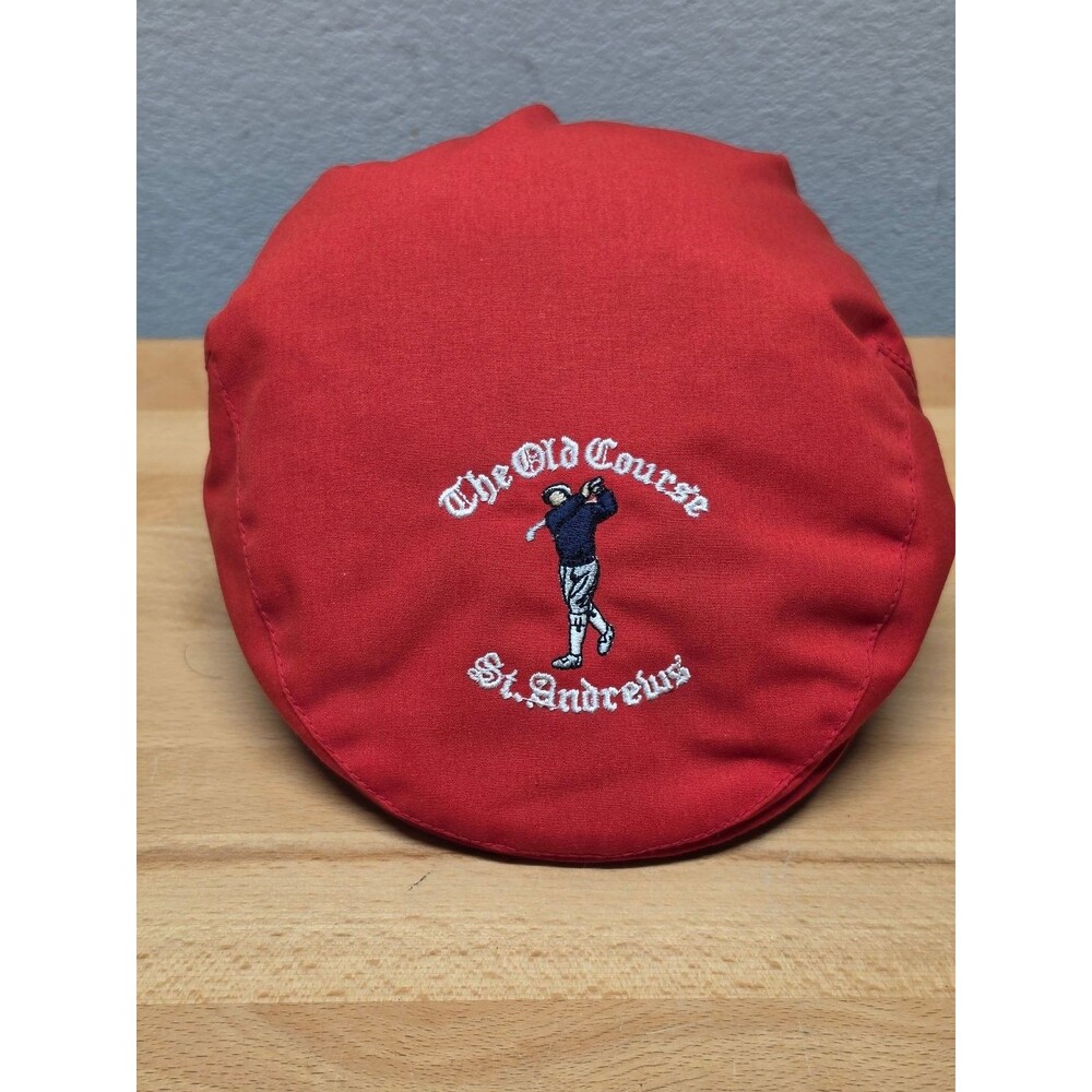 St Andrews Norwich Flat Cap The Edinburgh Woollen Mill Men's Medium Red Golf Hat